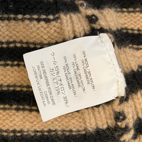 J. Crew Striped Cowl Neck Sweater in Black and Tan - Picture 5 of 8